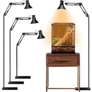 Reptile Heat lamp Reptile Light Fixture with Heat Lamp Stand,Height Range from 15.7inch to 74.3inch with 360Adjustable Swing Arm for Bearded Dragon Turtles Snake and Chicks