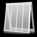 24×24 Return Air Grille [Duct Opening Size] Return Vent Cover for Wall or Ceiling, Steel Return Air Grill Removable Face/ Door for 1 inch Filters(24"W x 24"H [Duct Opening])