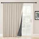 StangH Full Blackout Linen Curtains 84 inches Long, Extra Wide Pinch Pleated Living Room Darkening Drape Neutral Boho Energy Saving Sliding Door for Home Office, W72 x L84, 1 Panel
