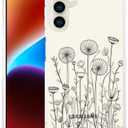Compatible with Samsung Galaxy S23 Cases with Design, Cute Transparent Designer Phone Case for Women Girls Girly with Heavy Duty Protective Bumper (Clear Black Flower Bouquet)