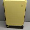 mixi Carry On Luggage with Cup Phone Holder and Charger Hard Shell Suitcases with Spinner Wheels,20 Inch Lark Yellow
