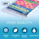 GPI - 12" x 15" Zip Bags, 100 Count, Clear Plastic Reclosable Zipper Poly Baggies, with Resealable Zip Top Lock. for Freezer, Apparel, Clothing, Food, Home & Office Supplies.
