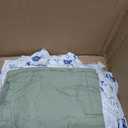 WONGS BEDDING Comforter Set Full, 8 Pieces Farmhouse Bed in a Bag Full, Bedding Set Full Size with Sage Green Comforter, Ruffle Floral Pillowcases & Flat Sheet, Floral Fitted Sheet