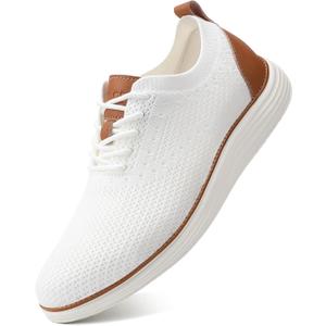 VILOCY Men's Casual Dress Sneakers Lace-Up Oxfords Business Mesh Breathable Walking Shoes Tennis Comfortable, 11.5