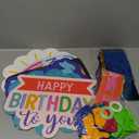 BLUE PANDA Happy Birthday Rainbow Car Decorations for Parade, Balloons, Banner, and Signs - Happy Birthday Banner - Pandas - Rainbow Balloon - Valentines Confetti - Space Party Decorations