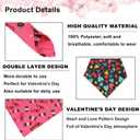 ADOGGYGO Valentine Dog Bandanas 2 Pack, Triangle Reversible Love Heart Scarf, Premium Durable Fabric, Pet Valentine Bandana for Extra Large Dogs (X-Large)
