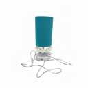 Turquoise Nightstand Table Lamp for Bedroom -, Small Lamp for Office Desk with Metal Base, LED Bulb Included