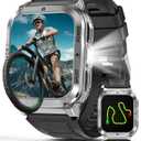 Military Watches for Men - 1.83" GPS Smart Watch with Flashlight, Heart Rate, Sp02, Sleep Monitor, Bluetooth Call, Fitness Tracker for Android Phones & iPhone,Outdoor Sports Watches,Silver