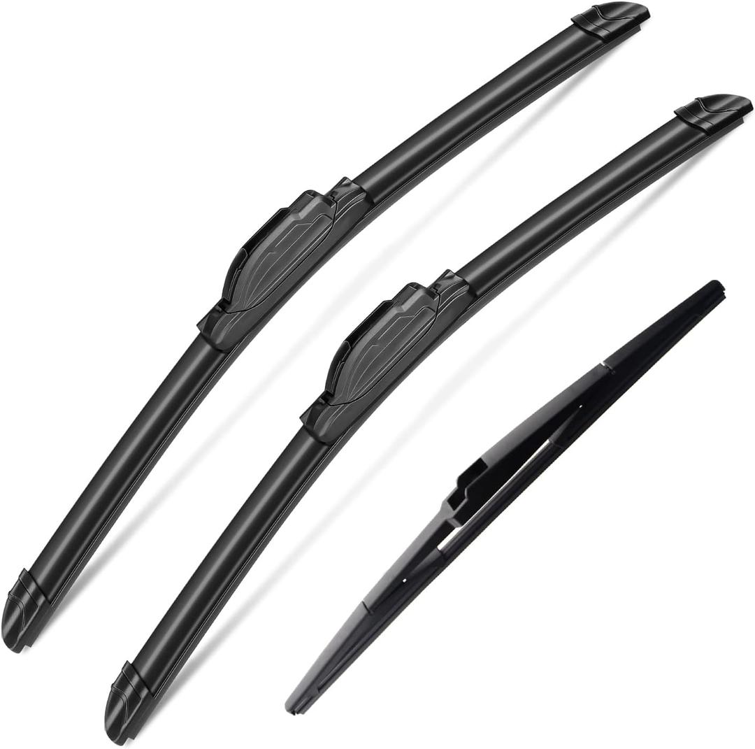 3Pcs Windshield Wipers for Jeep Wangler 2007-2017, Jeep Wrangler JK 2008-2018, Original Equipment Premium All Weather Wiper Blades for My Car- 15"/15"/13" (Pack of 3) J- HOOK