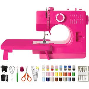 StitchMaster Pro Sewing Machine - Twin/Double Needle Compatible, 14 Stitches, Easy for Beginners & Home Users (Pink)