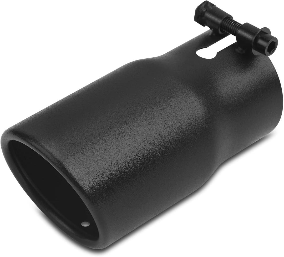 2.5 inch Inlet Exhaust Tip, 3" Outlet 6" Overall Length Stainless Steel Exhaust Tail Pipe, Bolt-On, Polished Tailpipe, Black (Fit for Tailpipe Outlet is 2.5", must OD not the ID)