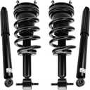 Detroit Axle - Struts Shocks for 2007-2013 GMC Chevy Silverado Sierra 1500 [Exc. Electronic Susp] 2 Front Struts with Coil Spring 2 Rear Shock Absorbers 2008 2009 2010 2011 2012 Replacement Suspension