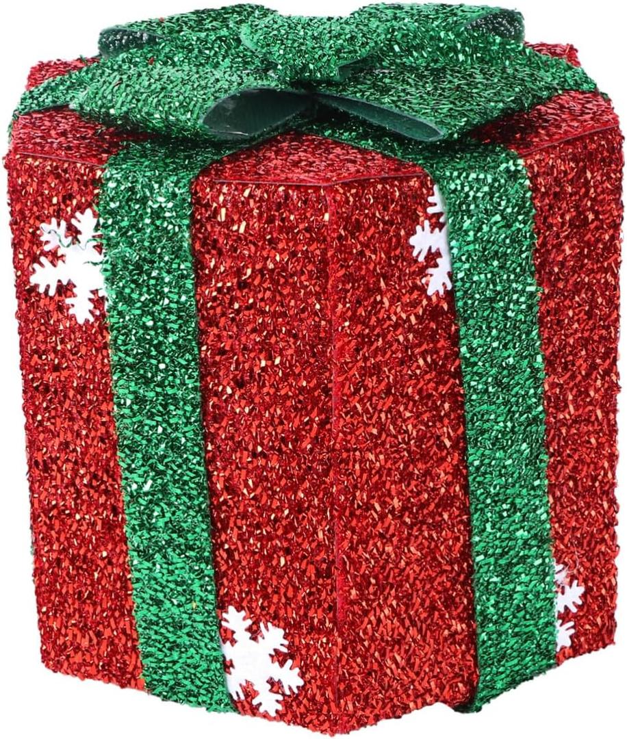 Beavorty Christmas DIY Box 15x15cm Hexagonal Red Packing Supplies Christmas Candy Pouch Party Storage Box for Holiday Decorations