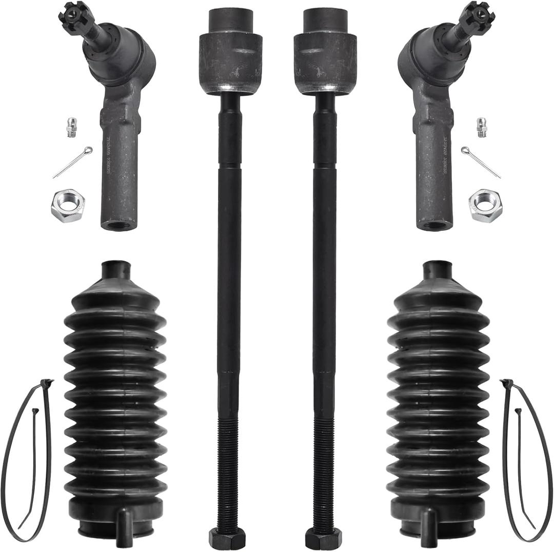 6pcs Front Steering Kit Tie Rod End Inner and Outer and Boots for Chevrolet Impala Pontiac Grand Prix Buick LaCrosse Regal Century 1997-2016