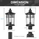 Darkaway Large Outdoor Post Lights Lamp Posts Outdoor Lighting, 17inch Post Lights Waterproof 2 Pack Outdoor Light Fixtures with Glassfor Outside Patio Yard Pathway