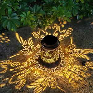 Hummingbird Solar Lantern, Pluspace Hummingbird Solar Garden Decor for Patio, Birthday Gifts for Women, Solar Lanterns Outdoor Waterproof for Porch, Yard, Lawn, Balcony