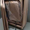 3 Piece Luggage Set 100% PC Hardshell, Front Opening Expandable Suitcase (20/24/28) with Laptop Compartment & Free Custom PVC Covers, Trunk Style Lightweight Spinner Wheels TSA Lock (Pink)