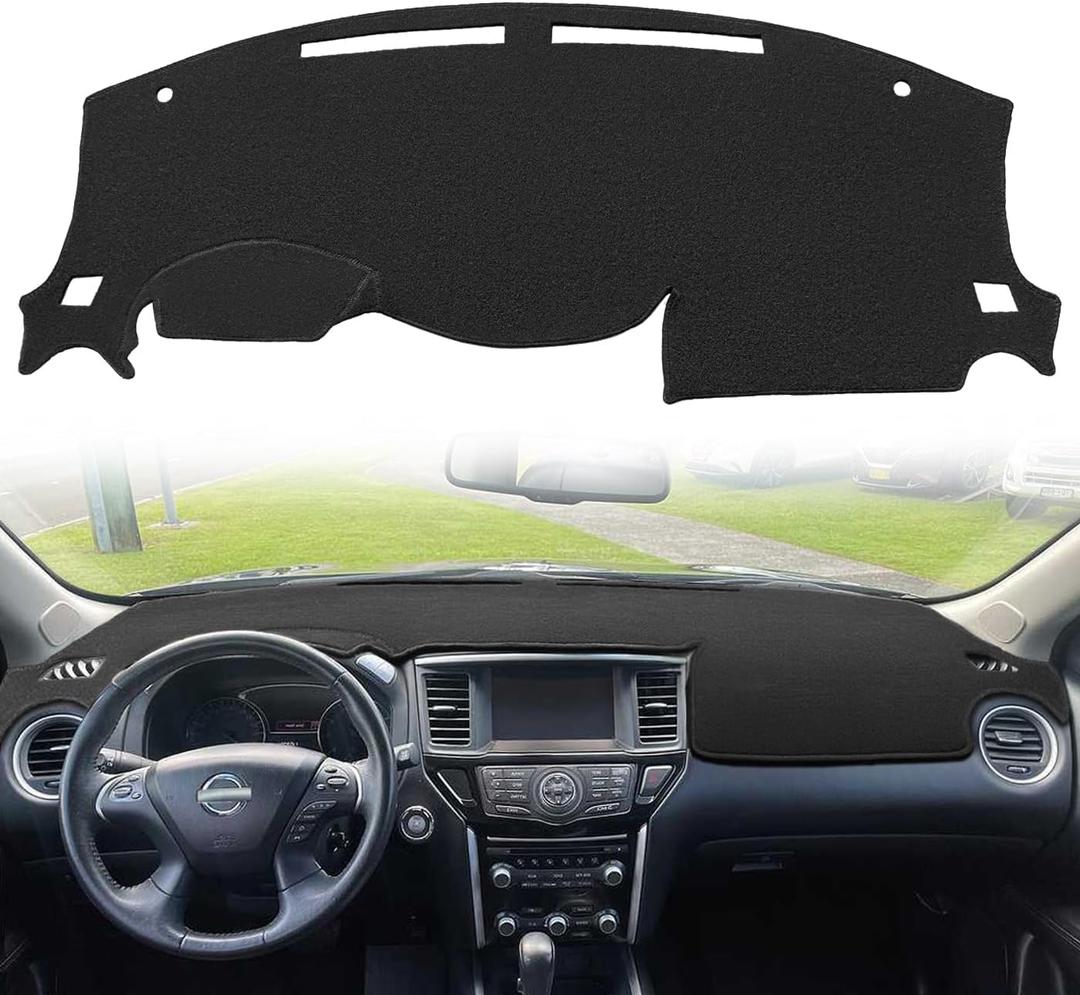 Dash Cover Mat Custom Fit for Nissan Pathfinder Dashboard Cover Pad Carpet Protector(Black) F157