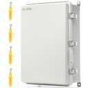 QILIPSU UL94-V0 Outdoor Electrical Box 24.2"x16.4"x9.1" Waterproof Junction Box Weatherproof PC/ABS Alloy Plastic IP66 Project Electric Enclosure Grey Hinged Door