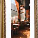 Golden State Art, 12x16 Ornate Bronze Color Frame - White Mat for 8x12 Photo - Complex Molding Design - Wall Mounting - Portrait/Landscape - Tempered Glass