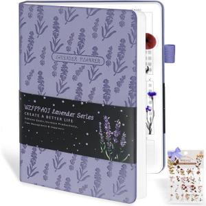 Undated Luxurious Weekly & Monthly Planner to Increase Productivity Hit Your Goals, Organizer Notebook Gratitude Journal Time Management Start Anytime, A5, Lasts 1 Year (Light Purple)