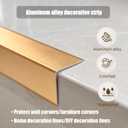 10 Pack Gold Aluminum Corner Trim, 0.8 x 0.8 x 48 Inch Decorative Metal Edge Protector for Wall, Tile, Cabinet & Furniture Corners, 90° Angle Corner Molding