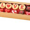 50pcs Cookie Boxes 12 x 5 x 1.5 Inch Bakery Boxes with window Chocolate Covered Strawberries Box for Christmas Valentine's Mother's Day- Brown