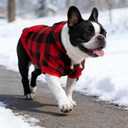 KOOLTAIL Dog Christmas Hoodie for Small Medium Large Dogs - Red Plaid Dog Christmas Outfit Sweater with Hat & Pocket for Cold Winter, Warm Soft Hooded Sweatshirt Clothes for Puppy Cats Girls Boys S