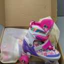 SULIFEEL Rainbow Unicorn 4 Size Adjustable Roller Skates for Girls Boys for Kids Ages 3-5 5-8 6-12 Children Skates Indoor Outdoor (Medium - Big Kid, H Floral Rose)