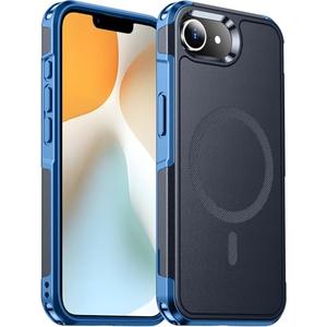 Temdan Designed for iPhone 16E Case Magnetic,[Compatible with Magsafe][Military Grade Drop Protection] Dropproof Heavy Duty Tough Rugged Shockproof Phone Case for iPhone 16E (6.1")-Seablue