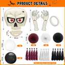 2 x Halloween Trunk or Treat Car Decorations Kit with Skeleton Design, Large Halloween Decor for SUV Car Archway Garage Party Supplies Decorations Outside