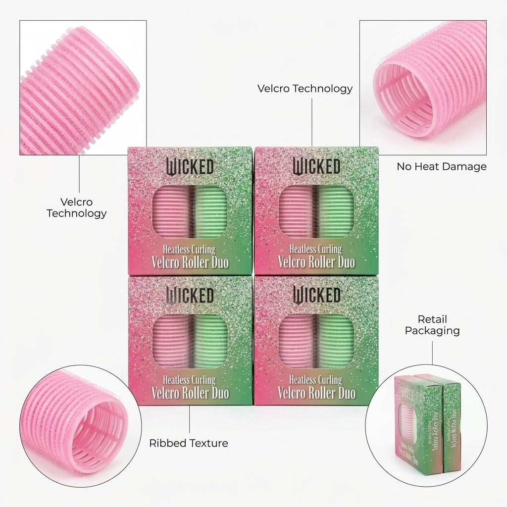Wicked Velcro Hair Rollers 4 Pack