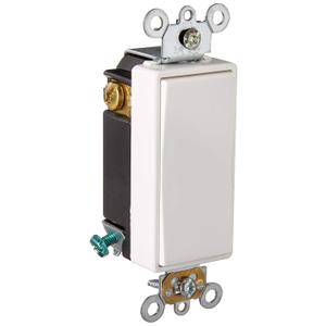 Leviton 3-Amp 24-Volt Decora Plus Rocker Double-Throw Ctr-Off Momentary Contact Single-Pole AC Quiet Switch, 56081-2W, White