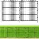 10 Panels No Dig Decorative Garden Fence for Yard, 32 in(H) X 23.6 ft(L) Animal Barrier Fencing for Outdoor Dog, Metal Portable Garden Fences for Borders, Pets, Landscape, Temporary Fence