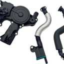 06H103495A PCV Valve Oil Separator Engine Crankcase Vent Valve Compatible for Select Audi & VW Models - A3 A4 A5 Q5 TT Beetle CC Jetta Passat Tiguan 1.8 2.0 TSI (Black)