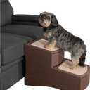 Pet Gear Easy Step II Pet Stairs, 2 Step for Cats/Dogs up to 150 Pounds, Portable, Removable Washable Carpet Tread, No Tools Required, Espresso