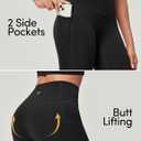 IUGA Compression Leggings with Pockets for Women Tummy Control Leggings No Front Seam Workout High Waist Yoga Pants (Large, Black)