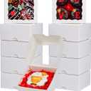 50Pack 4x4x2 Inch Cookie Boxes with Window Bakery Boxes Treat Boxes Truffle Boxes Party Wedding Favor (White)