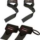 Lifting Straps + 18-inch Wrist Wraps Bundle (1 Pair of Each) for Weightlifting, Workout, Gym, Powerlifting, Bodybuilding