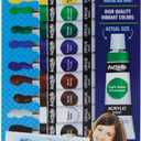 ArtSkills Premium Acrylic Paints, Arts and Crafts Supplies, Assorted Colors, 0.32 fl oz Each, 12 Count (PA-2039)