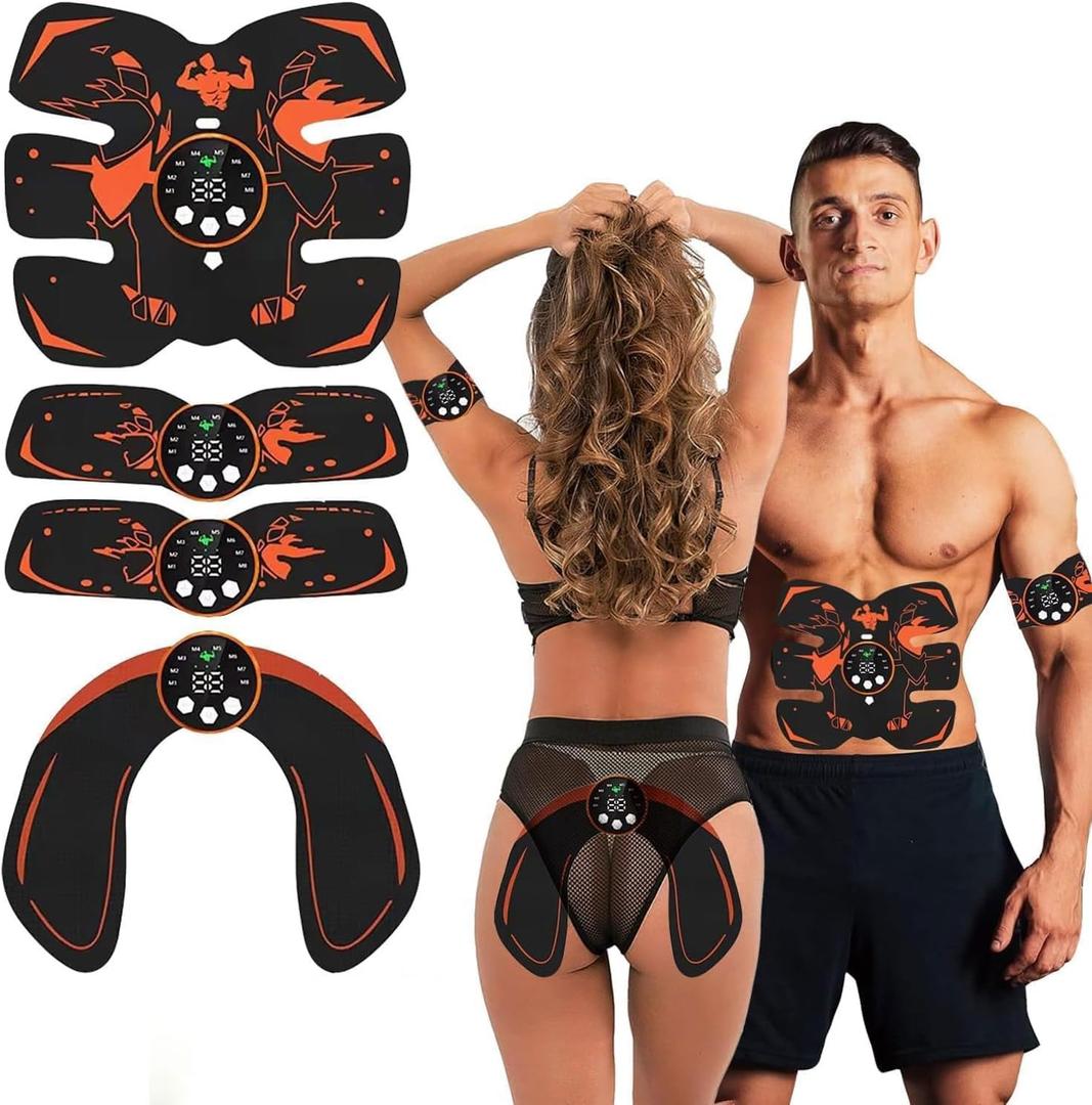 Fitness Belt, Abs Stimulator Full Body Ab/Arm/Hip Trainer Abs Trainer Electronic Toning Belts home workout equipment for Abdomen/Waist/Leg/Arm/Hip