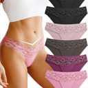 Which is Seamless Underwear for Women Sexy No Show Bikini Panties Lace High Cut Hipster Cheeky Panty 6 Pack S