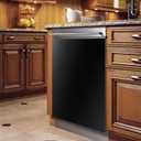 Dishwasher Original Color Dishwasher Magnet Cover for The Front, Pure Black Vinyl Magnetic Decal for Refrigerator Sticker, Black Home Appliance Panel Decal 23" W x 26" H Magnetic