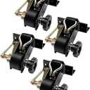 Ladder Rack Ratchet Straps with J-Hook (4 PCS), 1.4" Black Square Tube Mount, 1.5" Wide x 7.5' Long Black Retractable Ratchet Tie Down Strap Roof Rack, 500 lbs Load Heavy Duty, Cargo Buckle Lock Strap