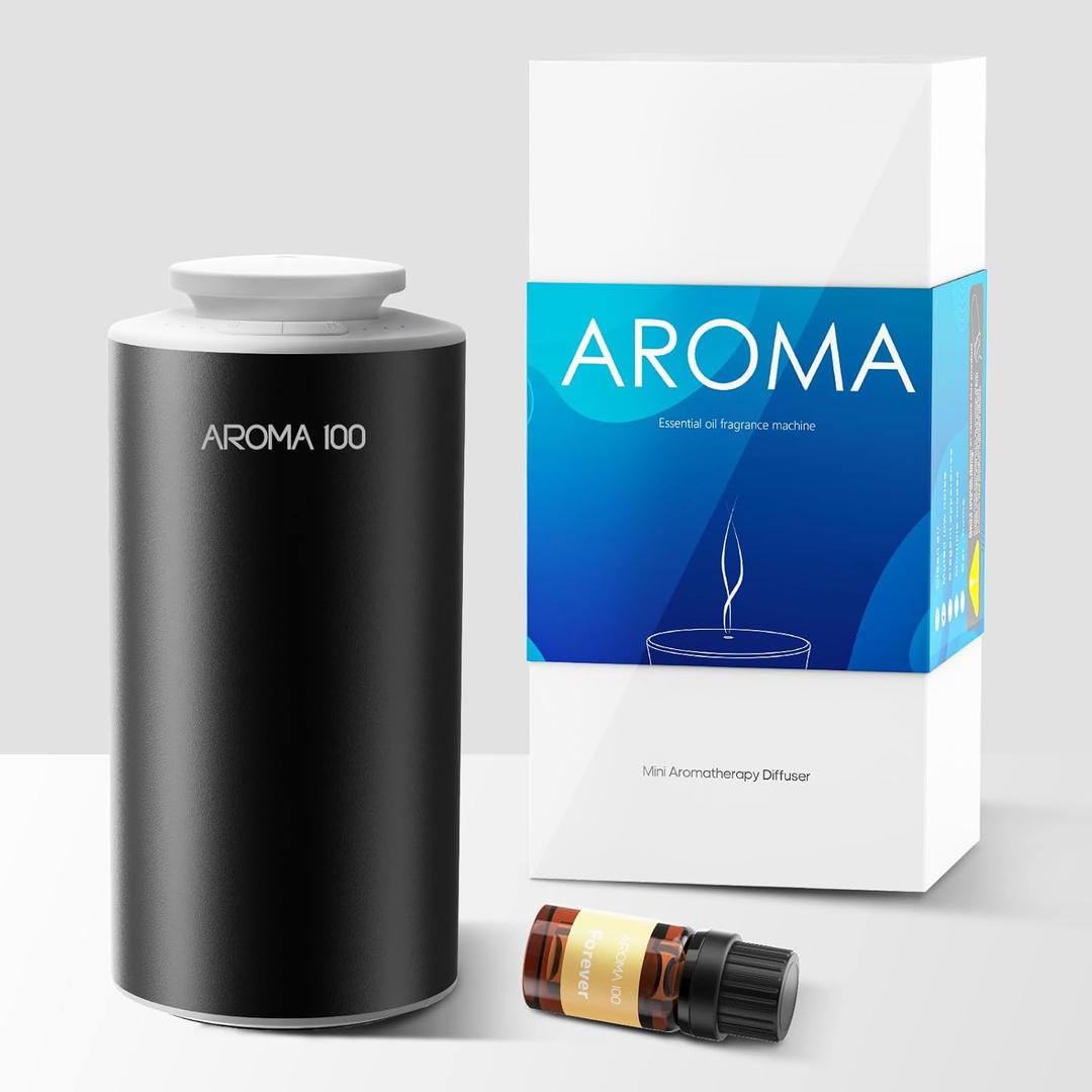 waterless DiffuserScent Aroma Fragrance Air Machine, Rechargeable Essential Oil Diffuser,car Diffuser air freshener500sq.ft CoverageAromatherapy Diffuser for Rooms and Hotels (Black)