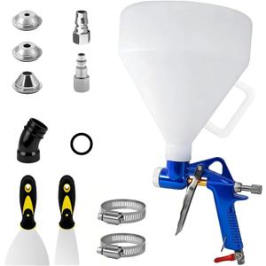 Texture Drywall Sprayer with 1.5 Gallon Hopper and 4.0/6.0/8.0 mm Nozzles, Texture Drywall Paint Sprayer for Knockdown Popcorn, Air Texture Gun for Walls, Ceiling, Patch Works, Elbow Hose Included, Blue