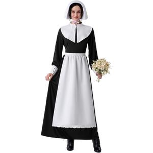 Spooktacular Creations Halloween Colonial Costume, Black Pioneer Dress Women, Halloween Costumes for Women Adult 2025 (Medium)