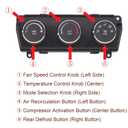 68197433AB HVAC A/C Heater Climate Control Module - Compatible with Jeep Wrangler 2014-2018 - Replaces 68197433AA - Direct Fit Replacement Control Panel