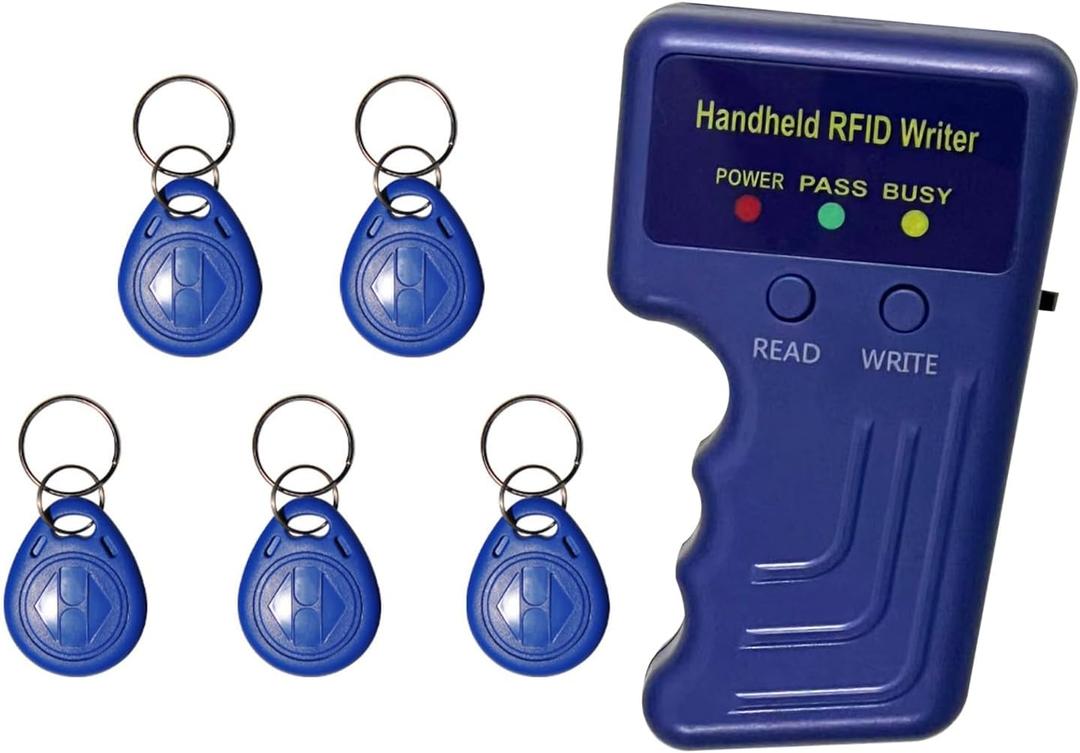 Blue Portable Handheld Copier, 125KHz Handheld RFID Copier + 5 writable Cards