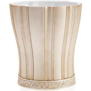 Creative Scents Victoria Bathroom Trash Can 1.32 Gal / 5L - Decorative Bathroom Wastebasket - Durable Beige Waste Bin - Waste Basket for Bathroom, Bedroom, Powder Room or Living Room Decor